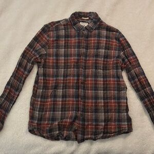 Denim & Flower Ricky Singh Red and Blue Plaid Casual Button Down Shirt